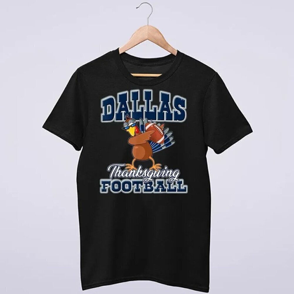 Funny Turkey Dallas Cowboys Thanksgiving Graphic T-Shirt NFL Football Fan Shirt